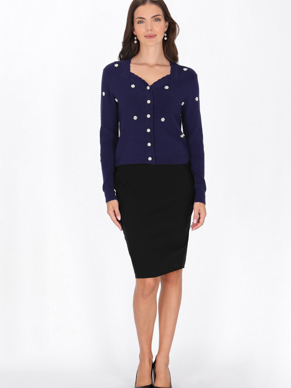 Usha Strickjacke Damen Viskose blau, M/L