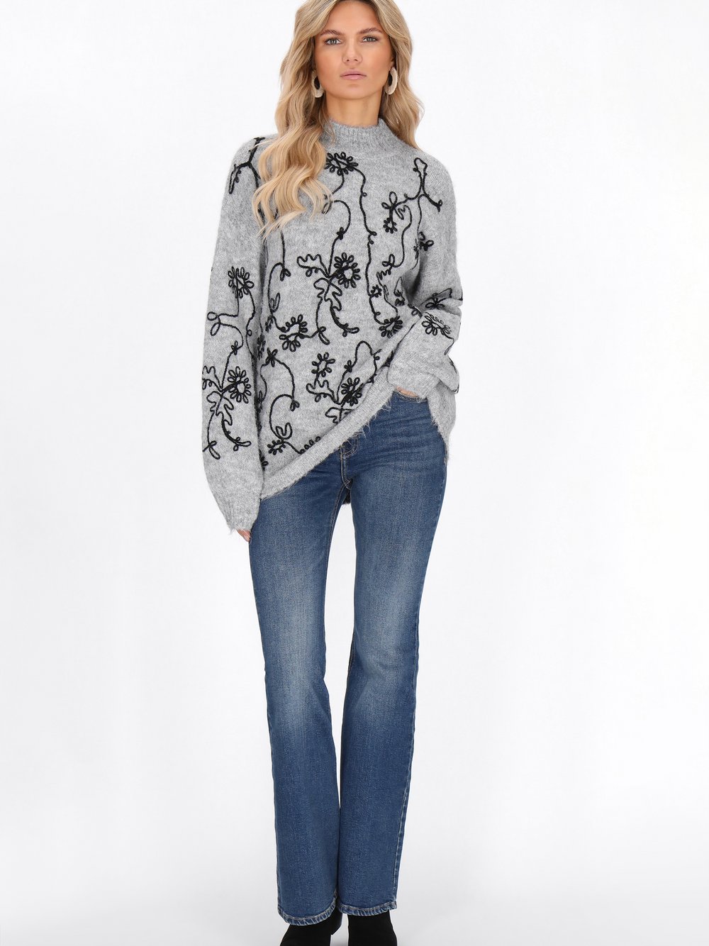 Usha Pullover Damen grau, M/L