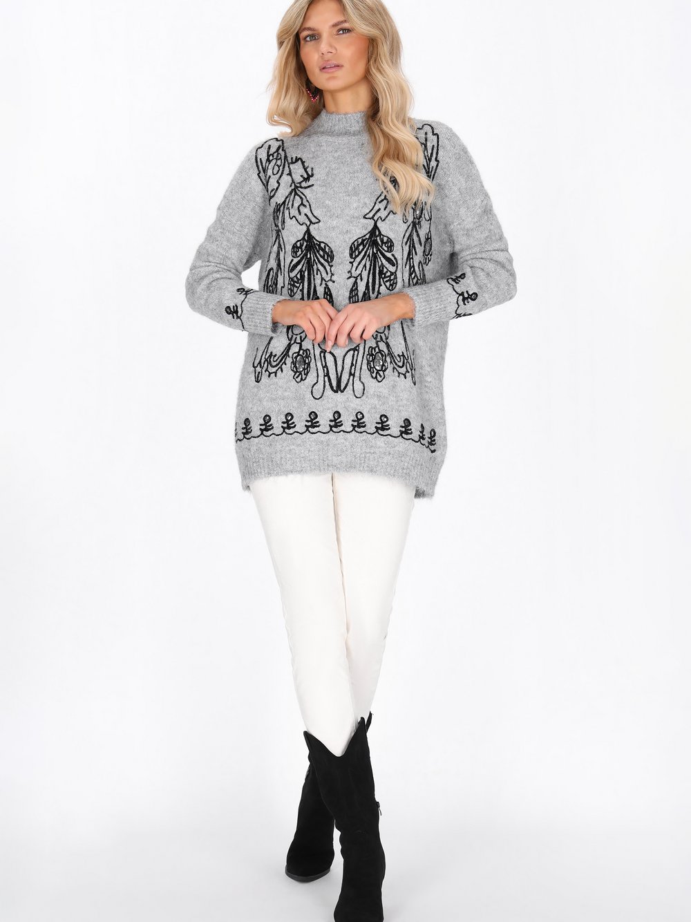 Usha Pullover Damen grau, XS/S