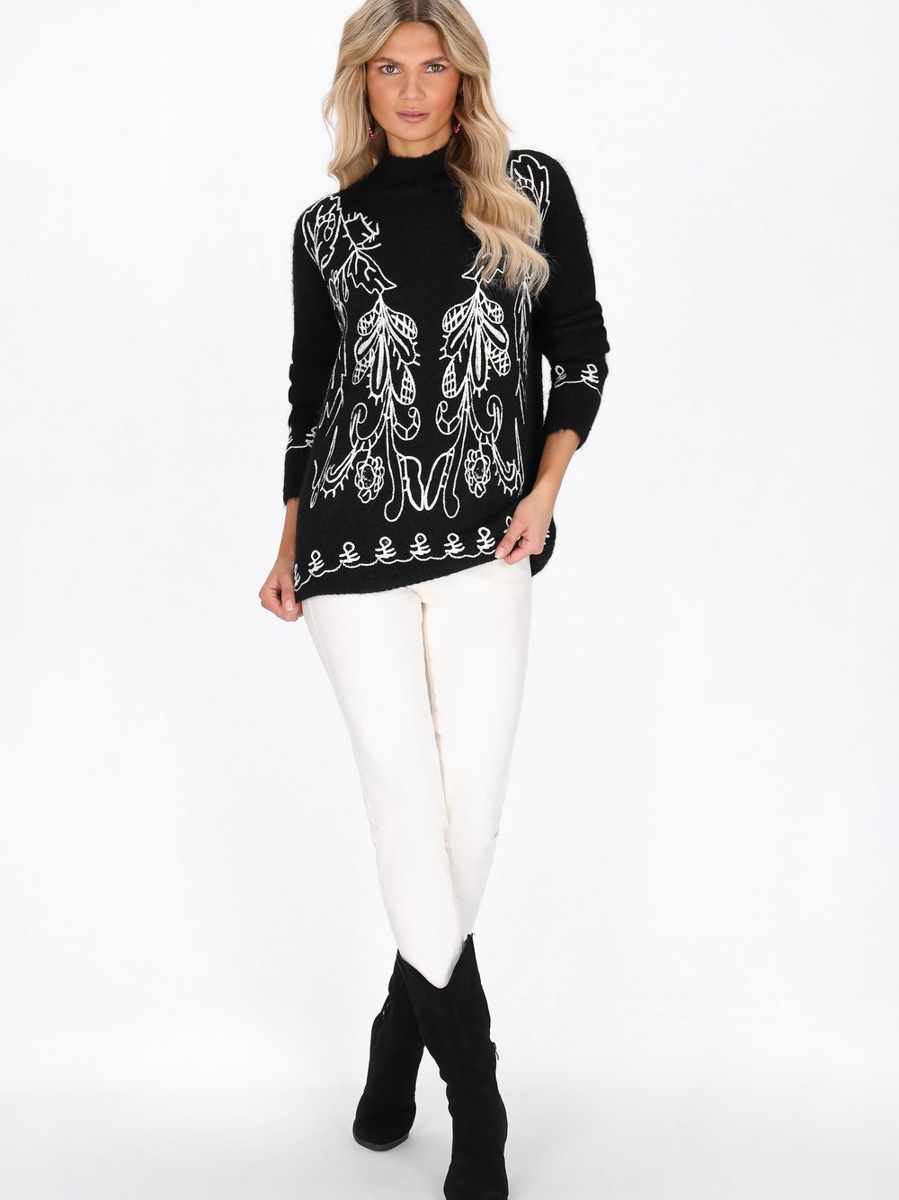 Usha Pullover Damen schwarz, XS/S