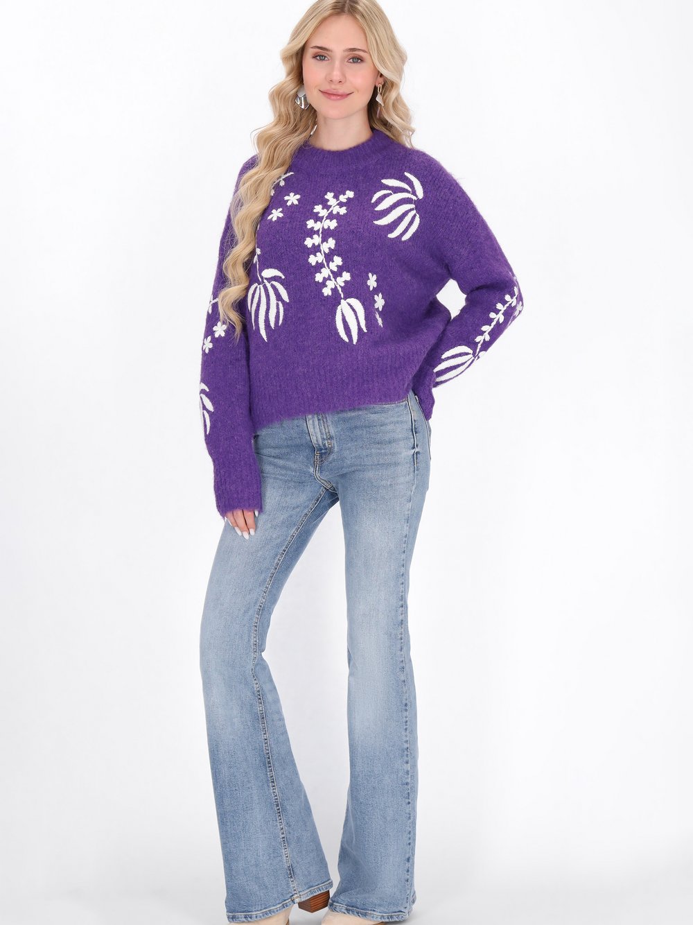 IZIA Pullover Damen lila meliert, XS/S