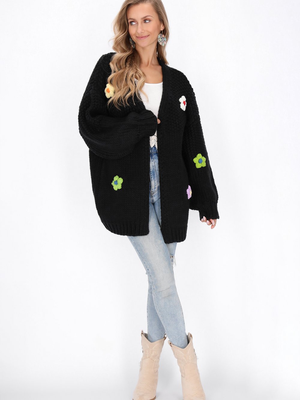 IZIA Strickjacke Damen schwarz, XS/S