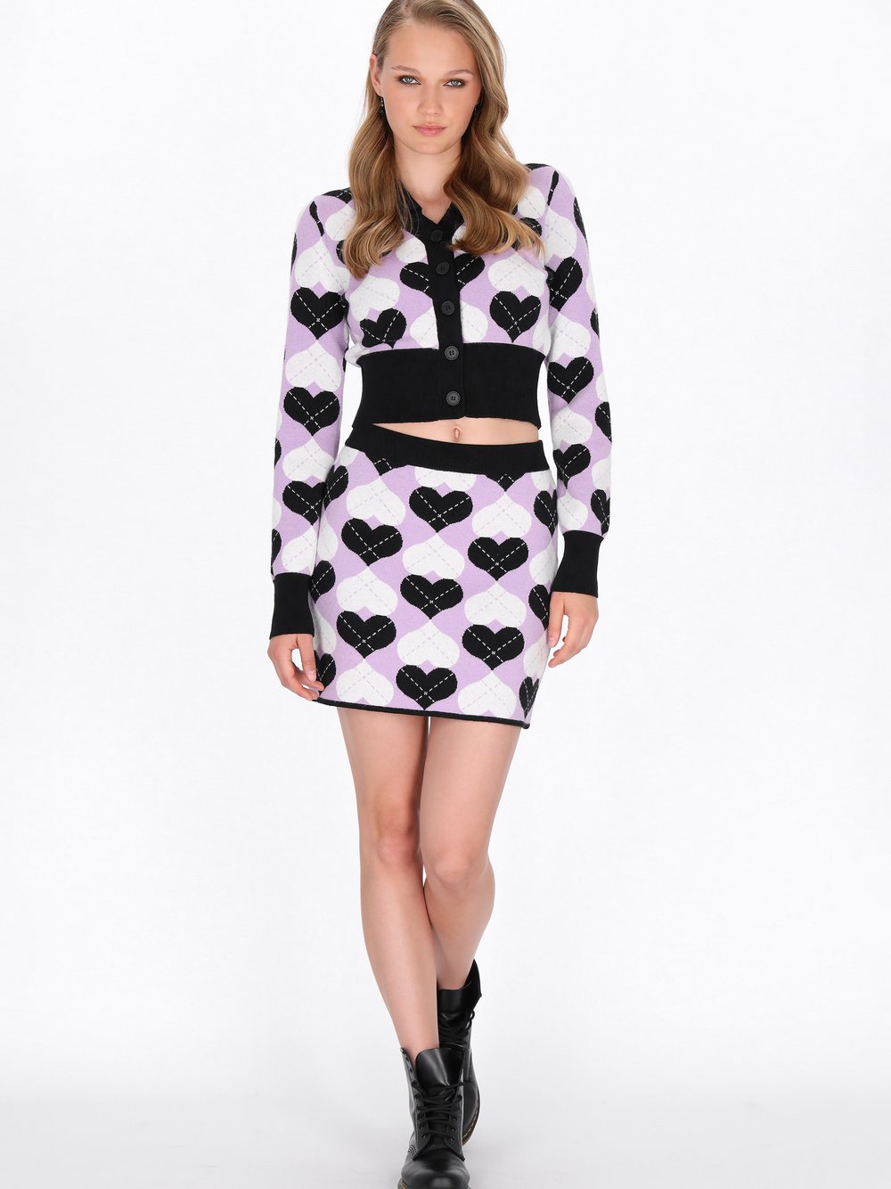 MyMo Rock Damen Viskose lila gemustert, XL/XXL