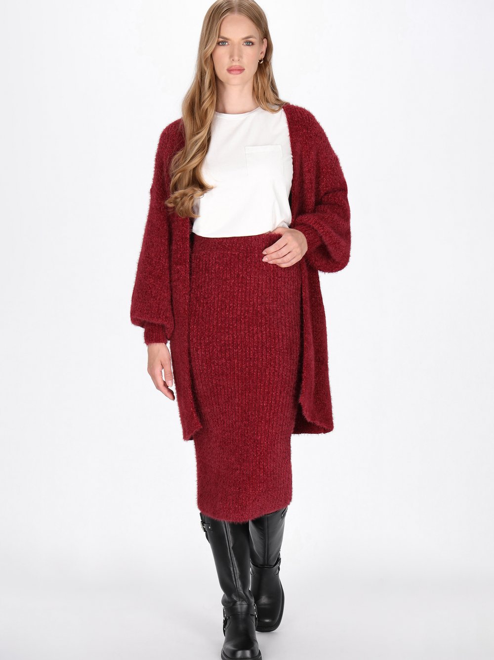 Dreimaster Strickjacke Damen Polyamid rot, XL/XXL