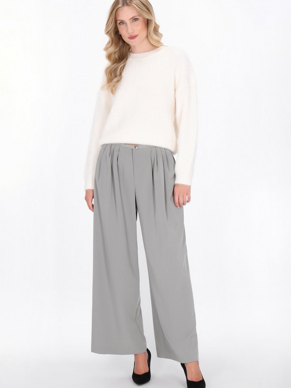 Dreimaster Pullover Damen Polyamid weiß, XS/S