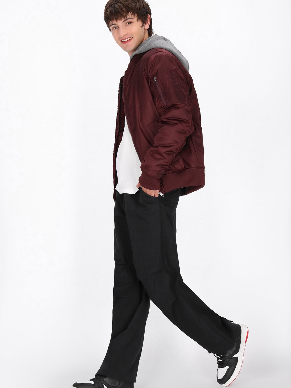 Mo Jacke Herren Polyamid rot, S