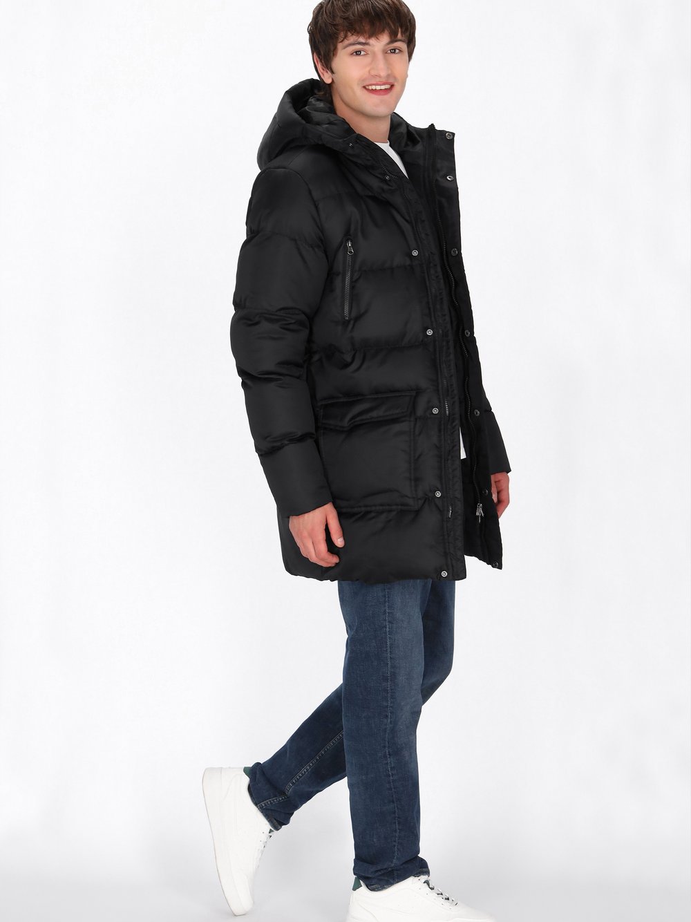 Mo Parka Herren Polyamid schwarz, S