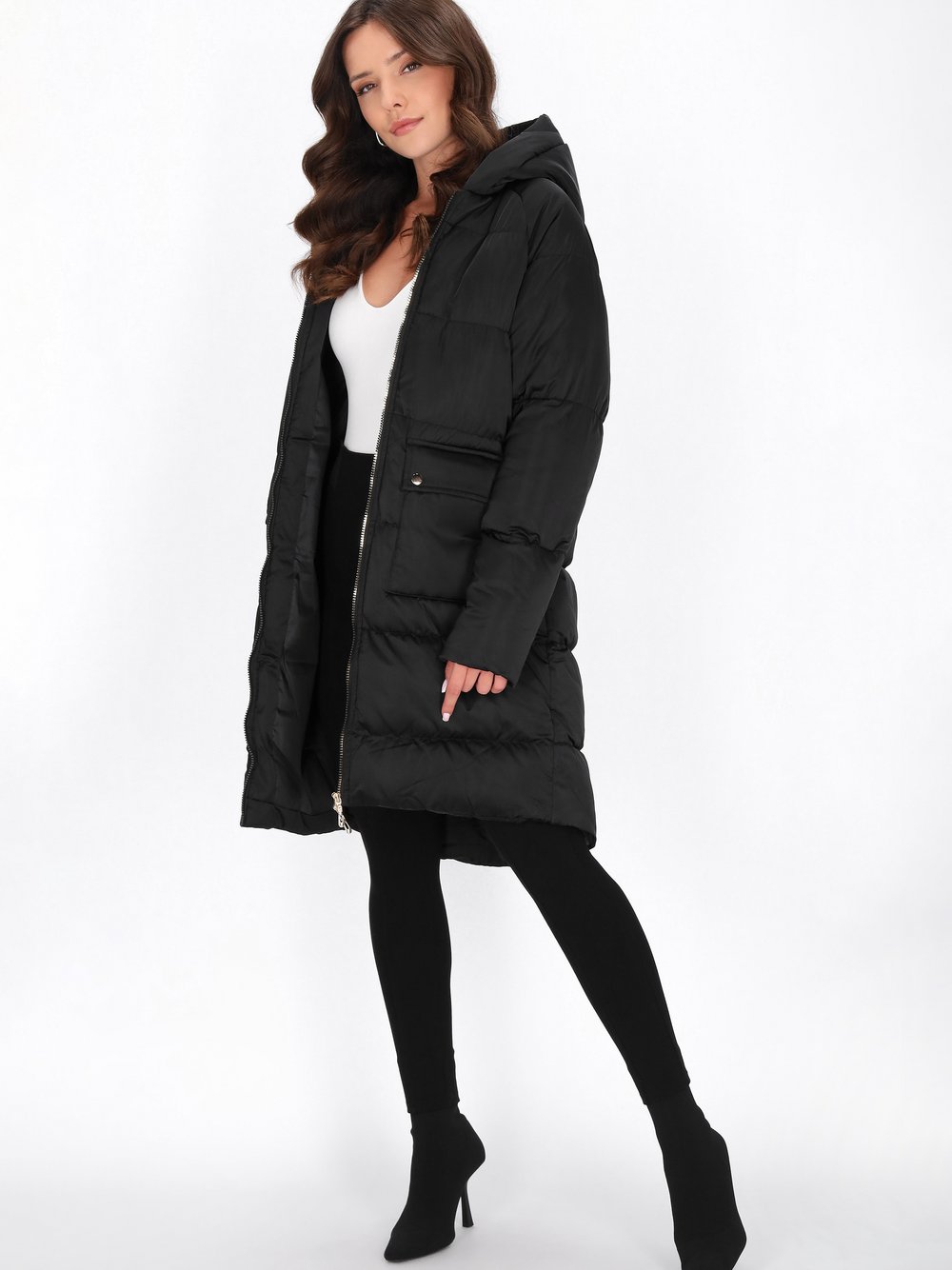 Faina Mantel Damen schwarz, S