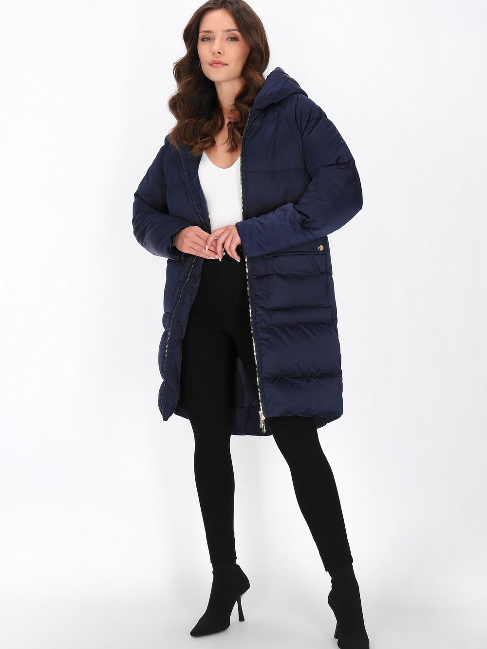 Faina Mantel Damen blau, L