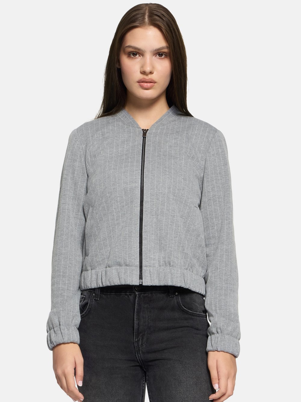 Betty & Co Blouson Damen grau gestreift, 36