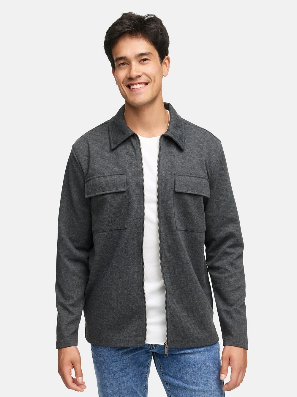 Indicode Hemd Langarm Herren Regular Fit grau, S