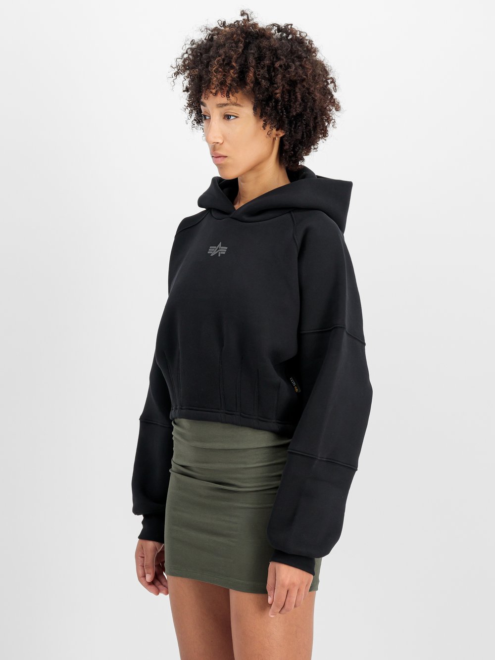 Alpha Industries Kapuzensweatshirt Damen Baumwolle schwarz, XS