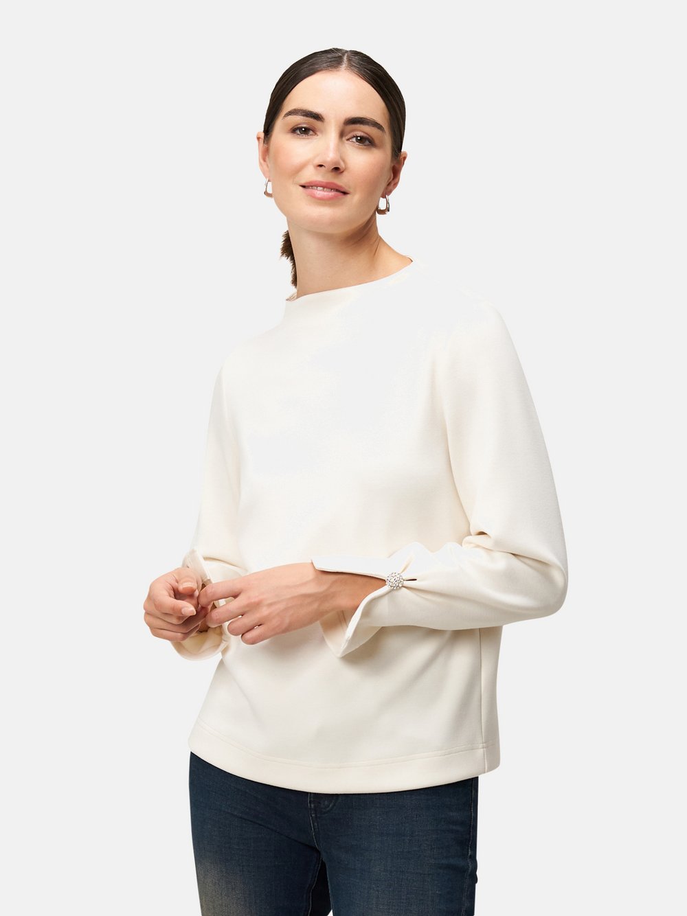 zero Sweatshirt Damen weiß, 44