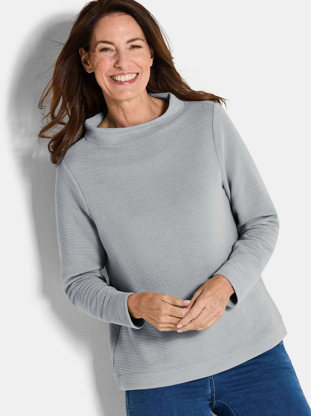 Goldner Sweatshirt Damen grau, 46