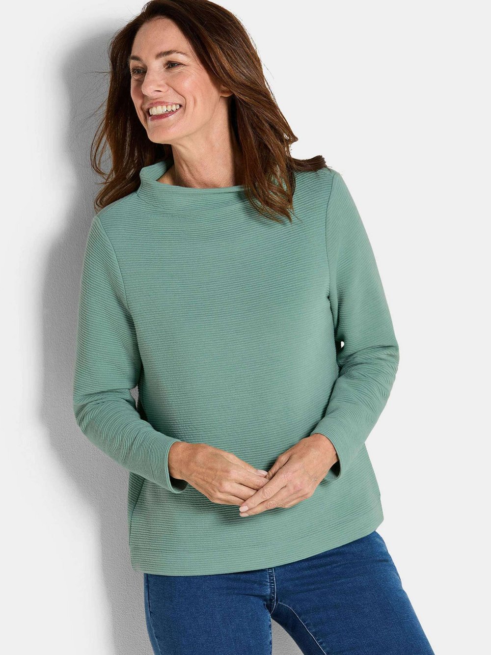 Goldner Sweatshirt Damen grün, 52