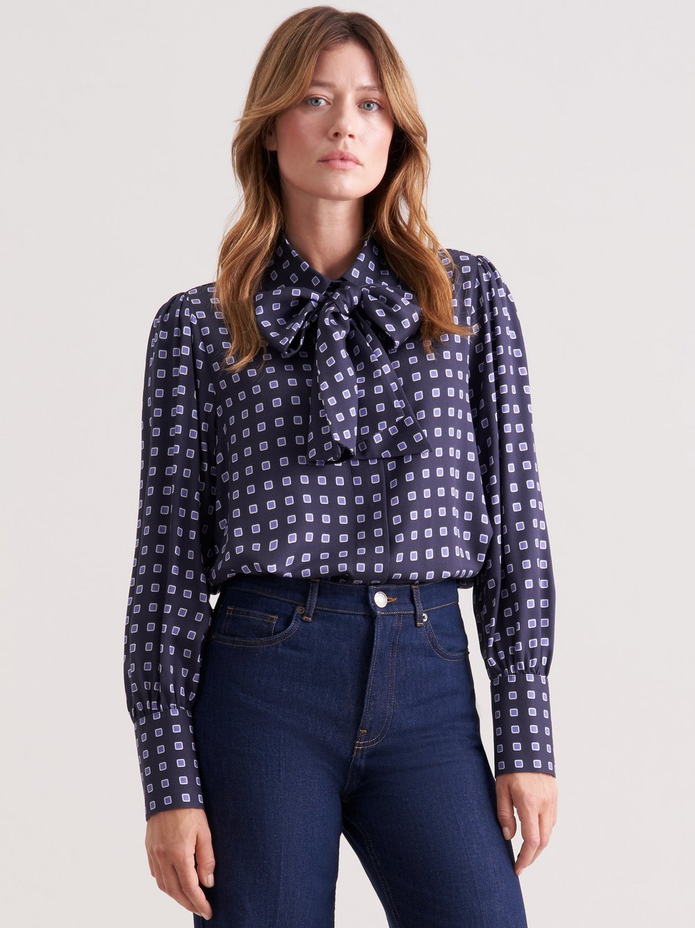 Seidensticker Ausgestellte Bluse Damen Viskose blau gemustert, 38