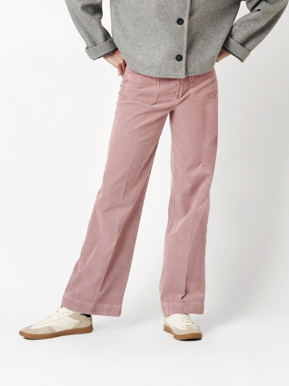 Rosner Hose Damen Baumwolle rosa gemustert, 36-32