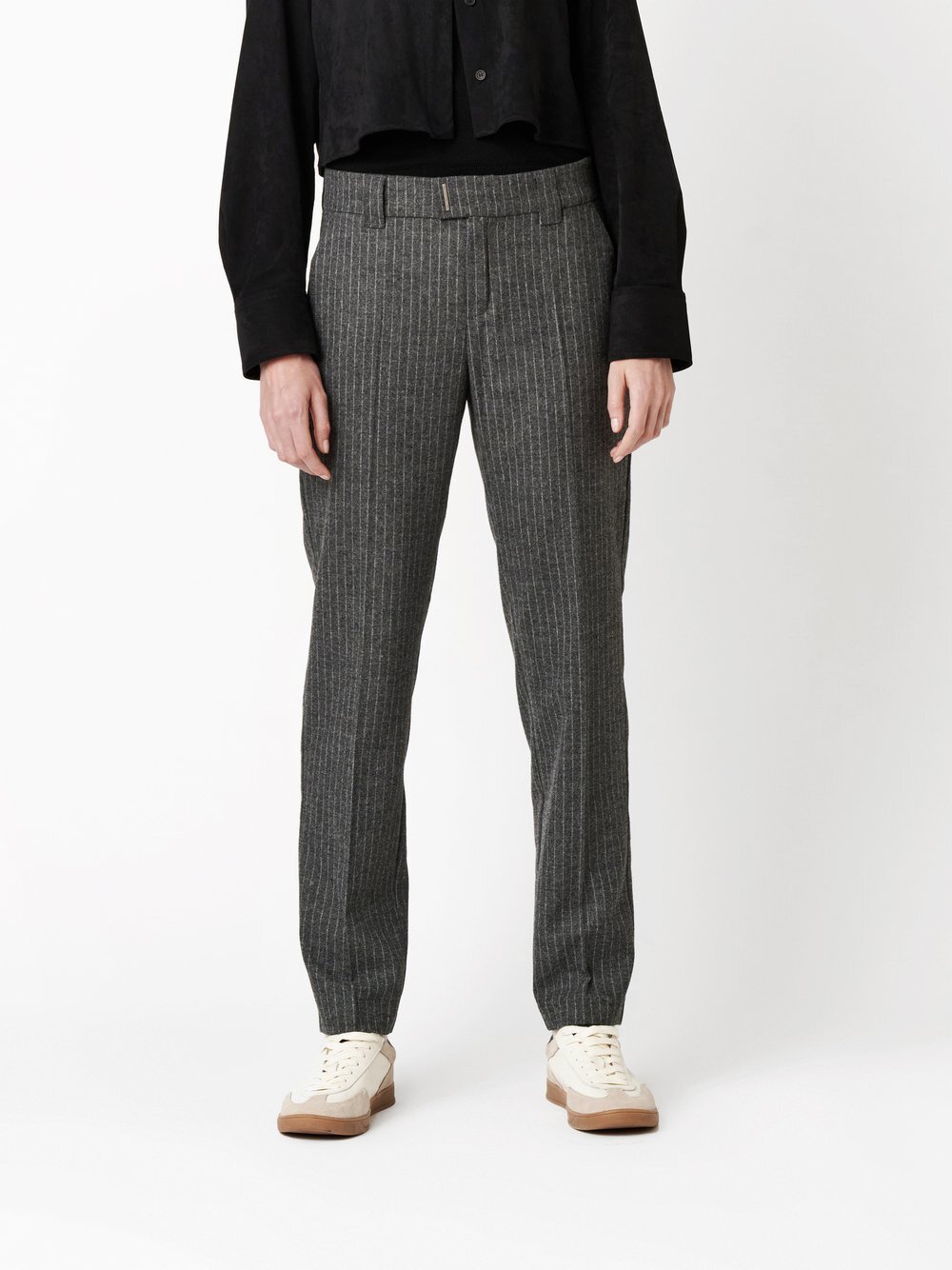 Rosner Hose Damen Stoff grau gestreift, 38-30