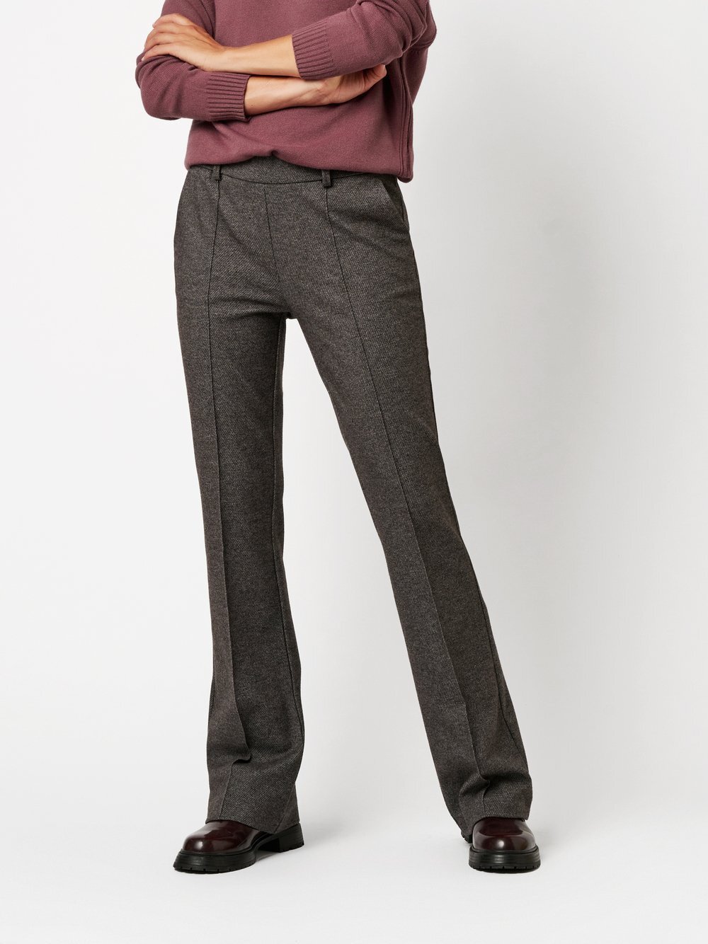 Thumbnail - TONI Hose Damen Viskose grau meliert, 36