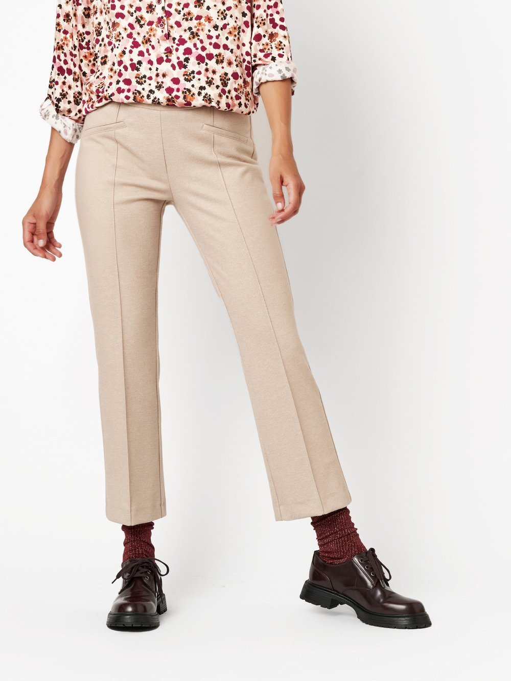 TONI Hose Damen Viskose beige gemustert, 48