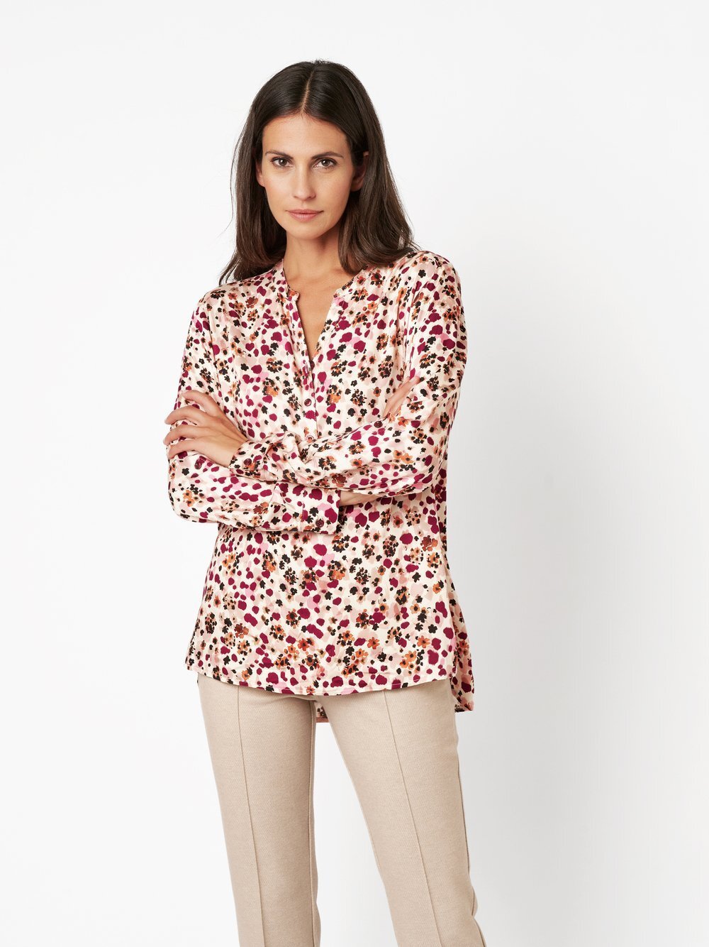 Thumbnail - TONI Bluse Damen Viskose mehrfarbig gemustert, 46