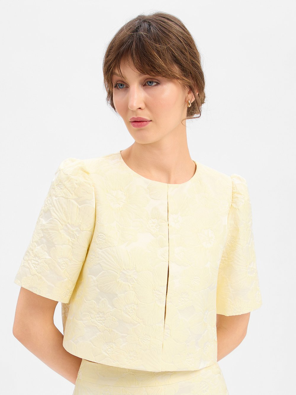 Marie Lund Bolero Damen gelb strukturiert, 42