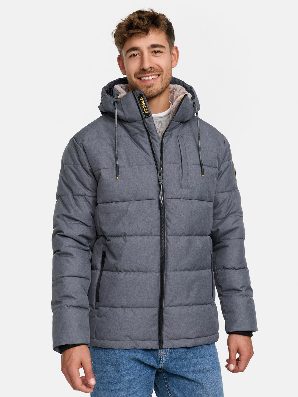 Indicode Winterjacke Herren grau, M