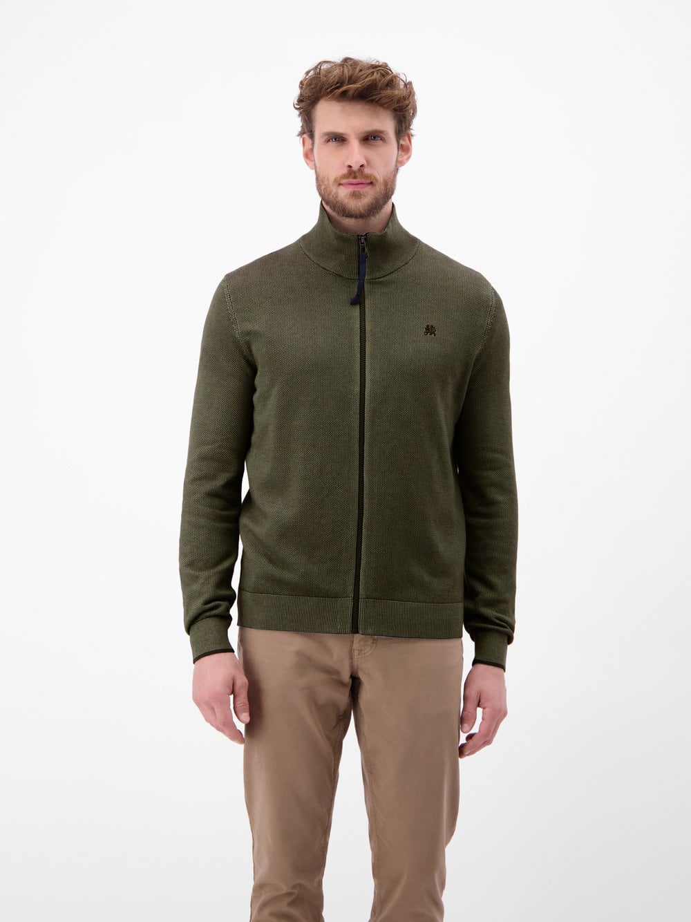 LERROS Strickjacke Herren Baumwolle grün, XL