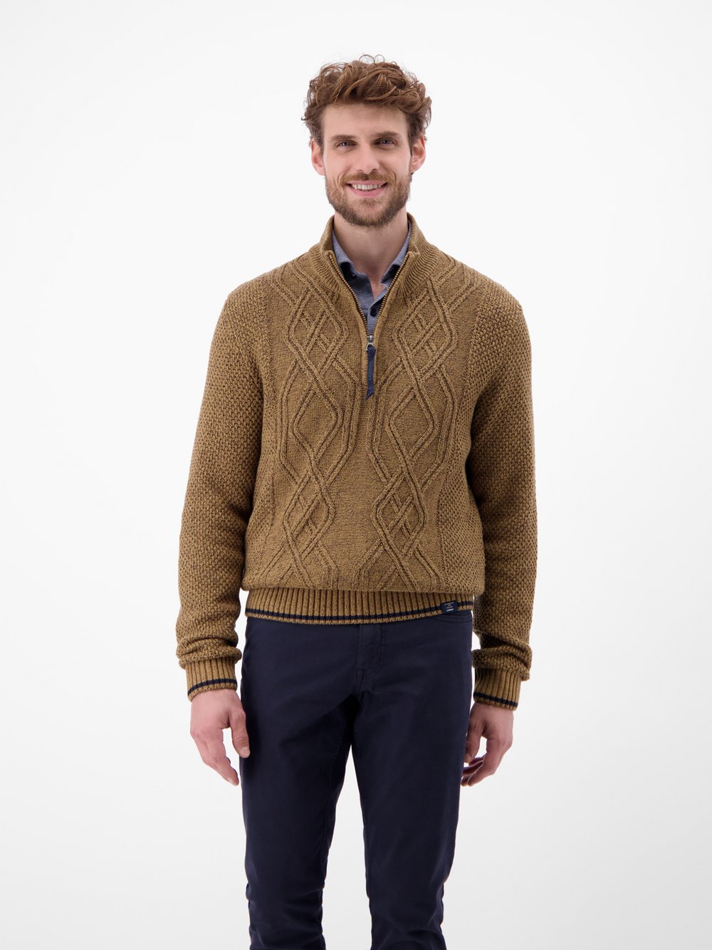 LERROS Strickpullover Herren Baumwolle braun, XXL