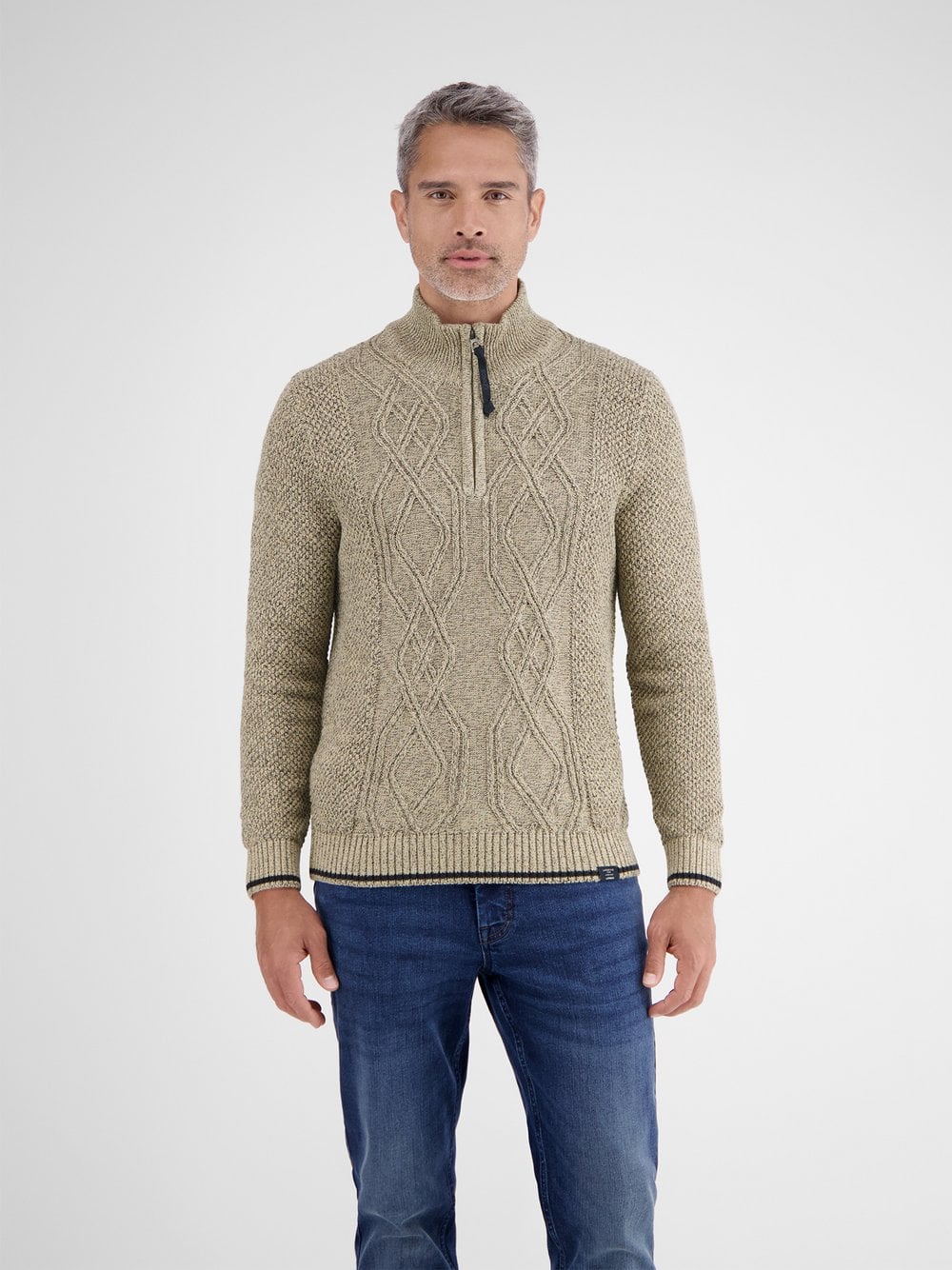 LERROS Strickpullover Herren Baumwolle beige, XXXL