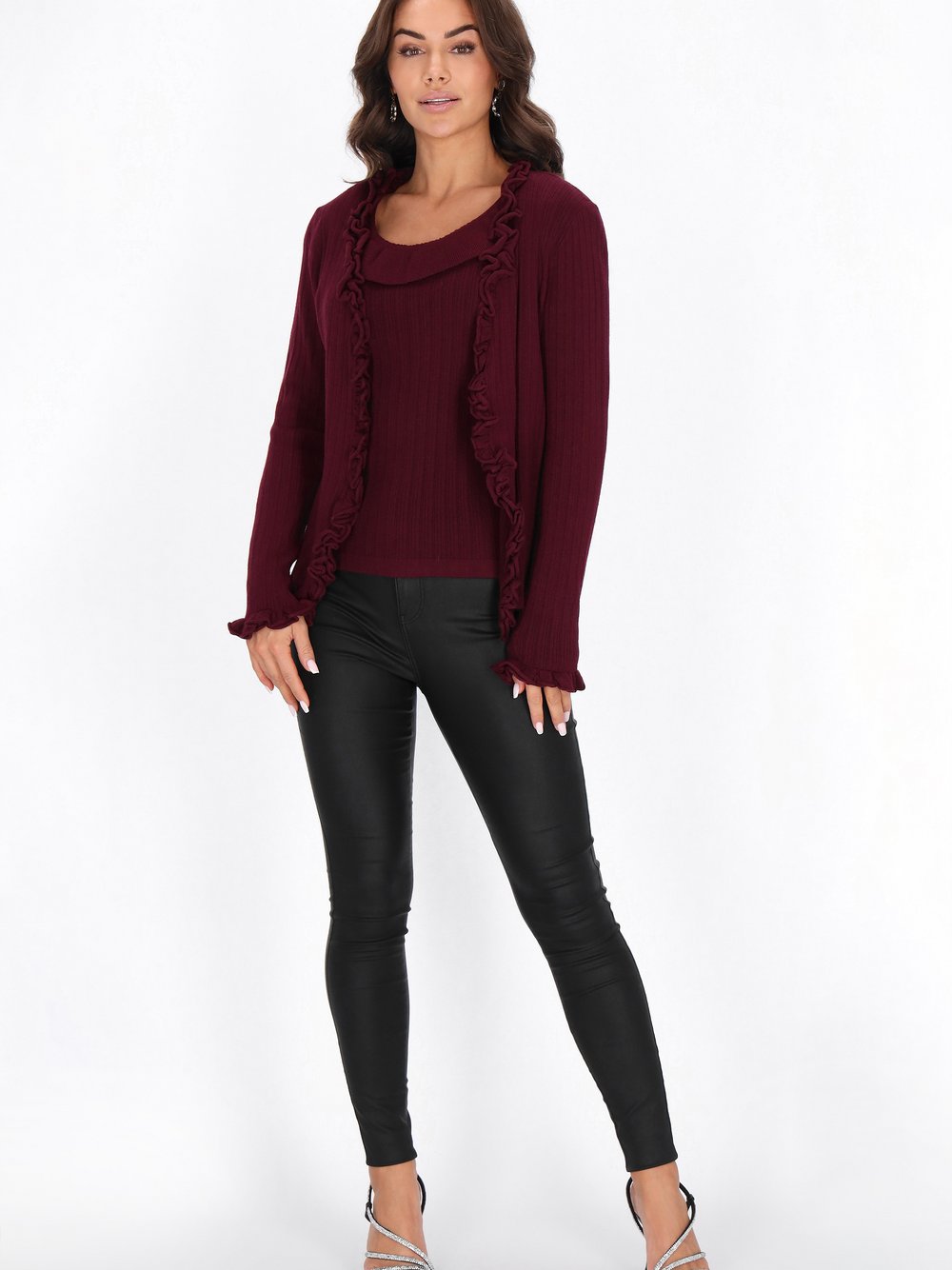 Faina Strickjacke Damen Viskose rot, M/L