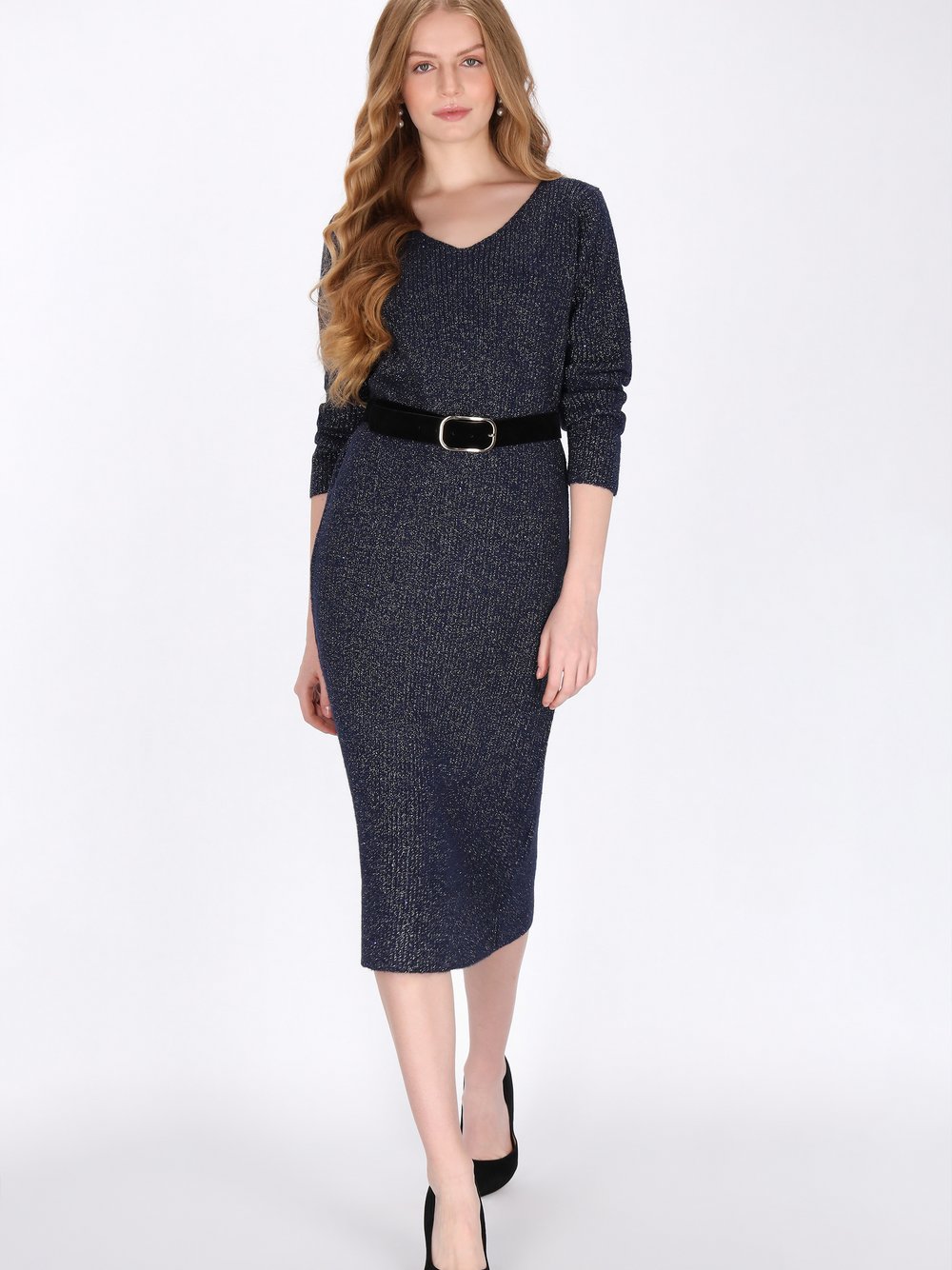 Dreimaster Kleid Damen Viskose blau, M/L