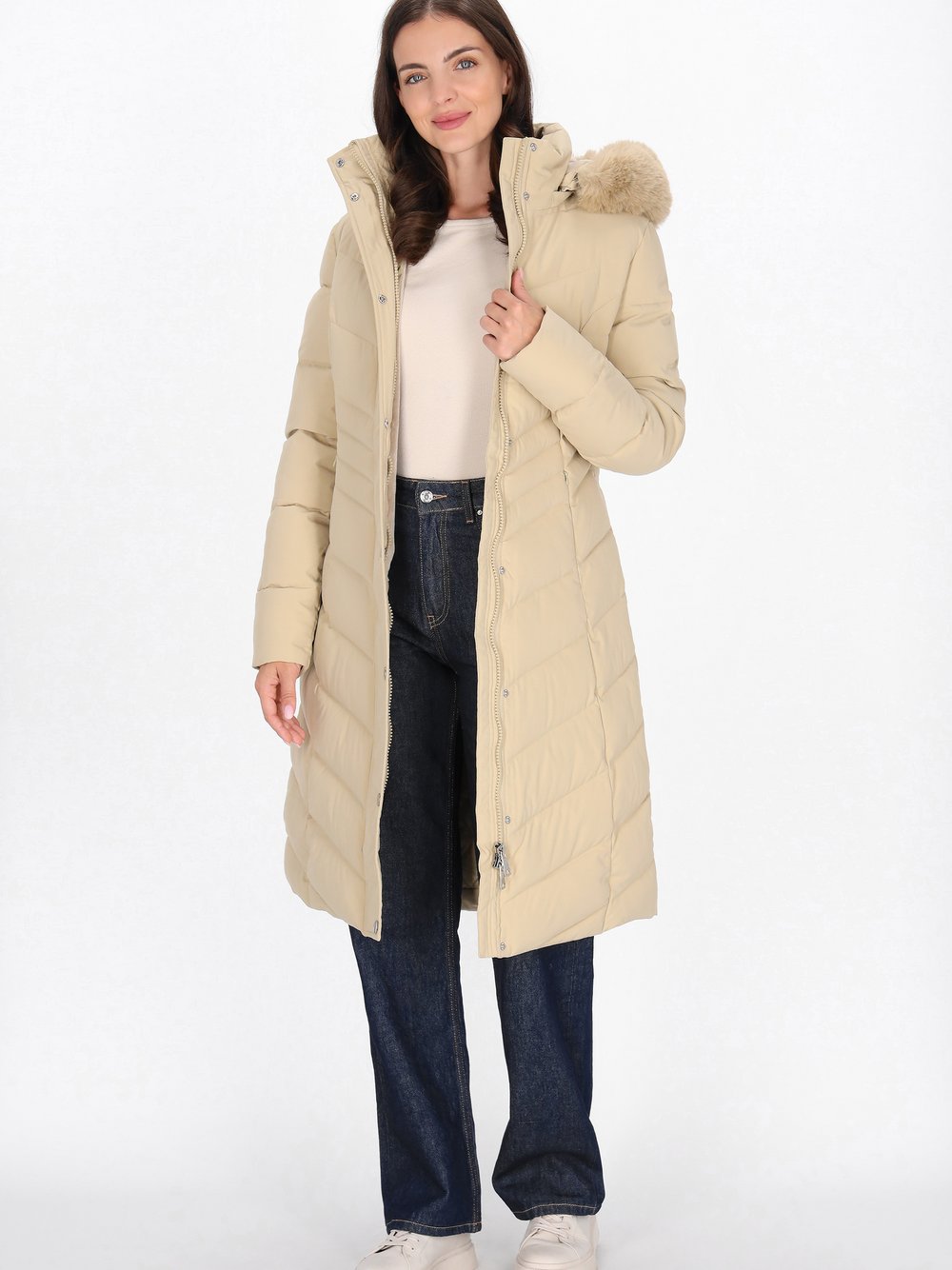 Usha Mantel Damen beige, M