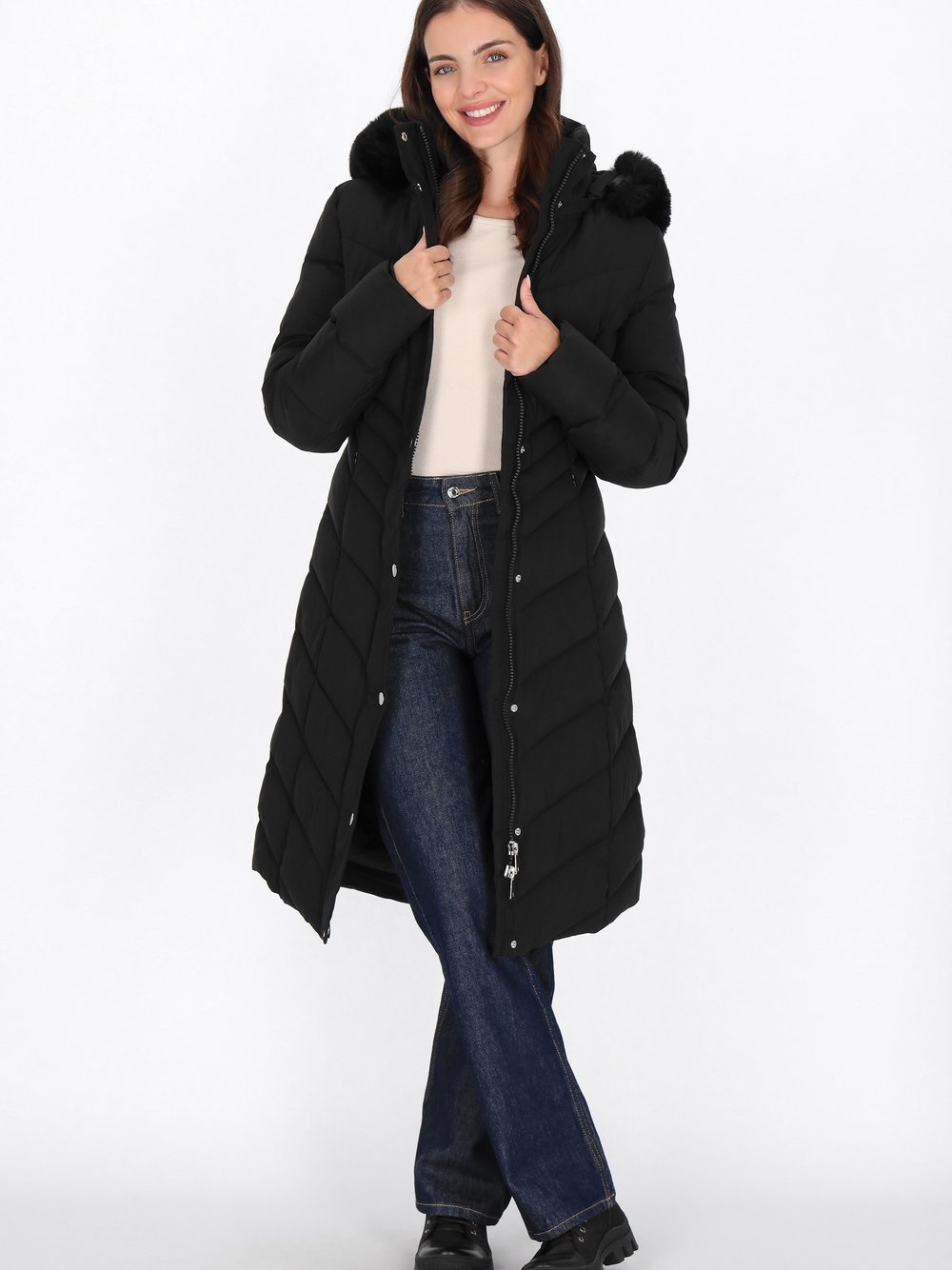 Usha Mantel Damen schwarz, XL