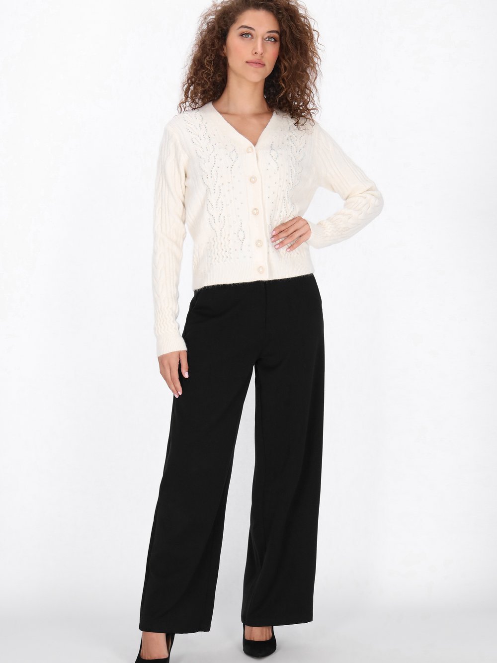 Faina Strickjacke Damen weiß, XS/S