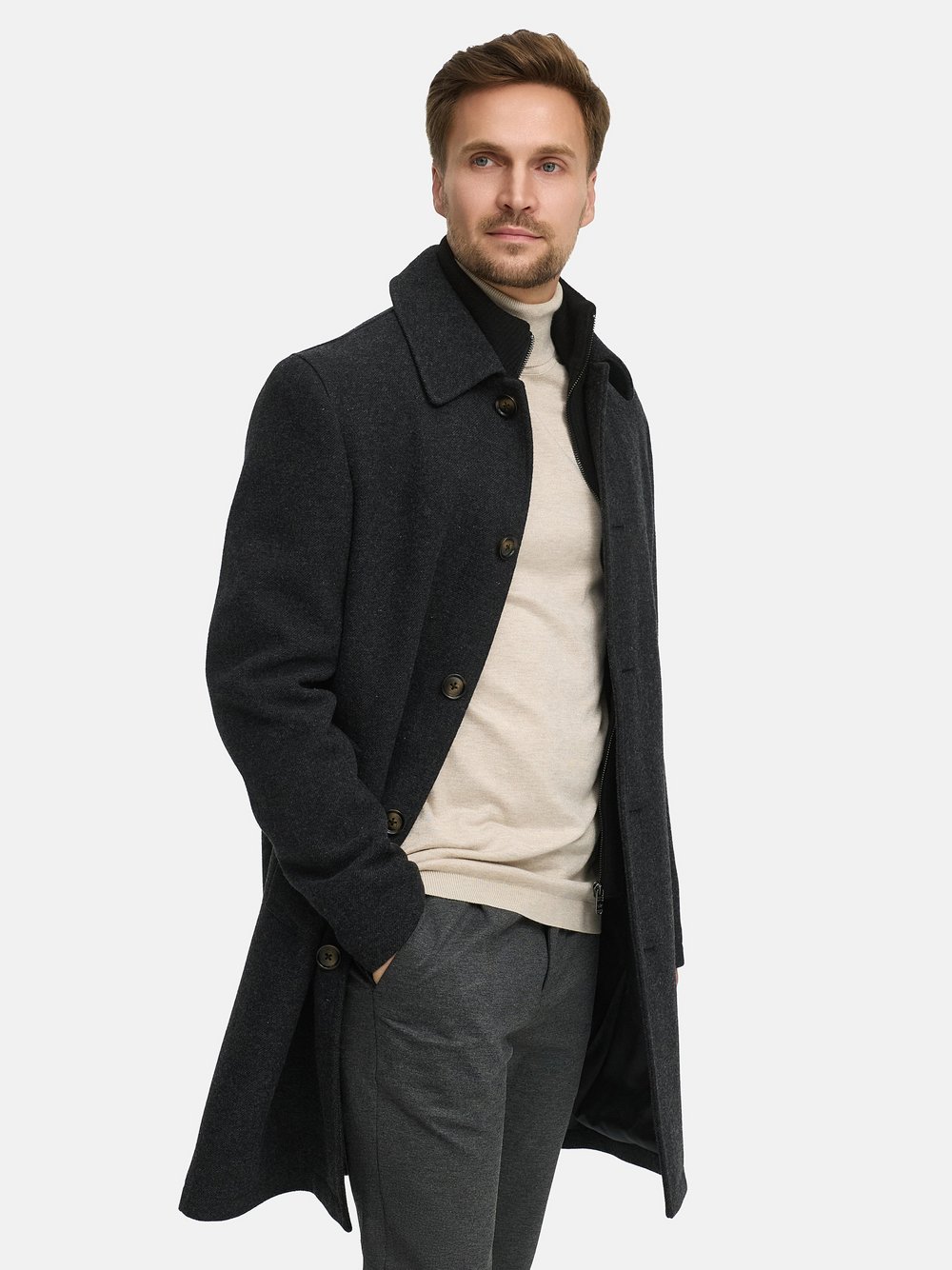 Jeff Mantel Herren grau, L