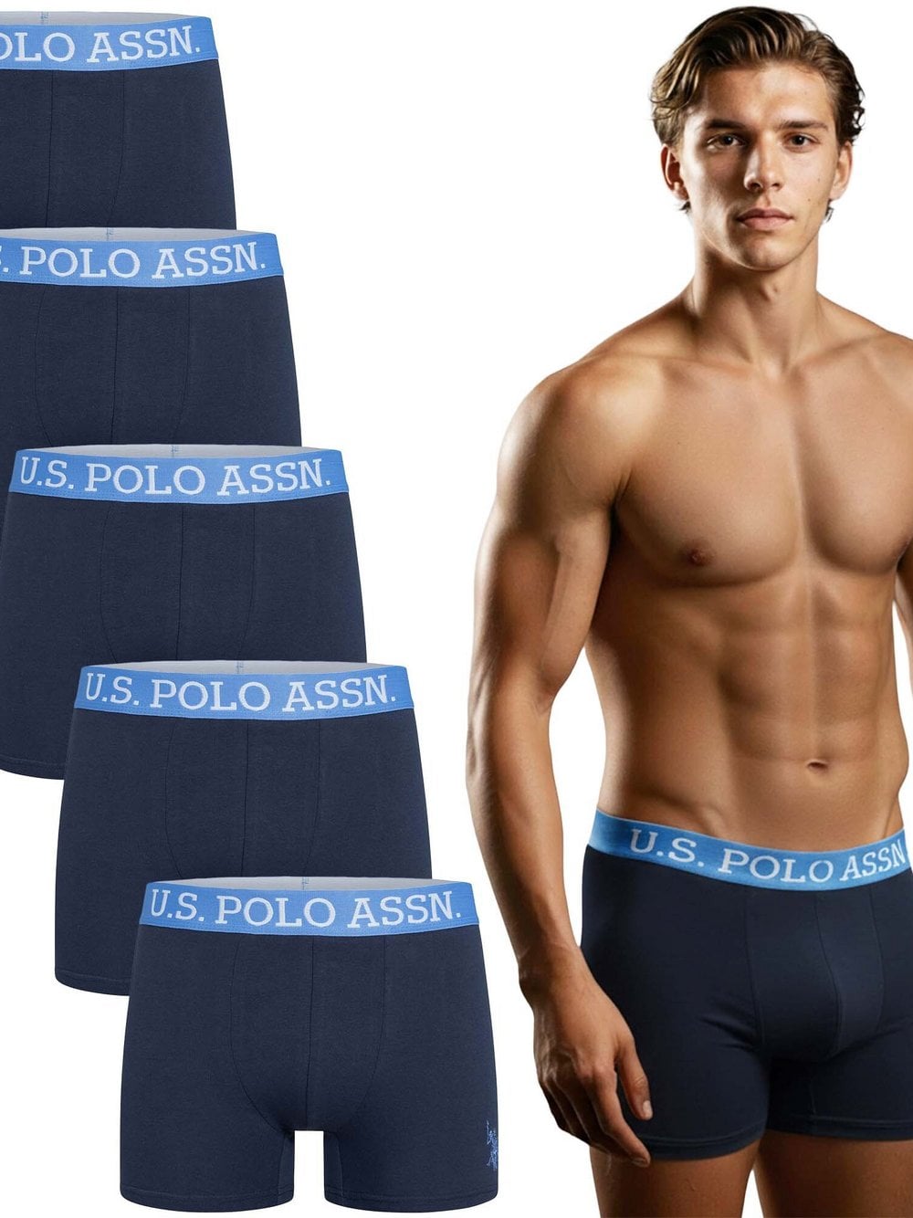 Thumbnail - U.S. Polo Assn. Boxershorts  Herren Baumwolle blau, L