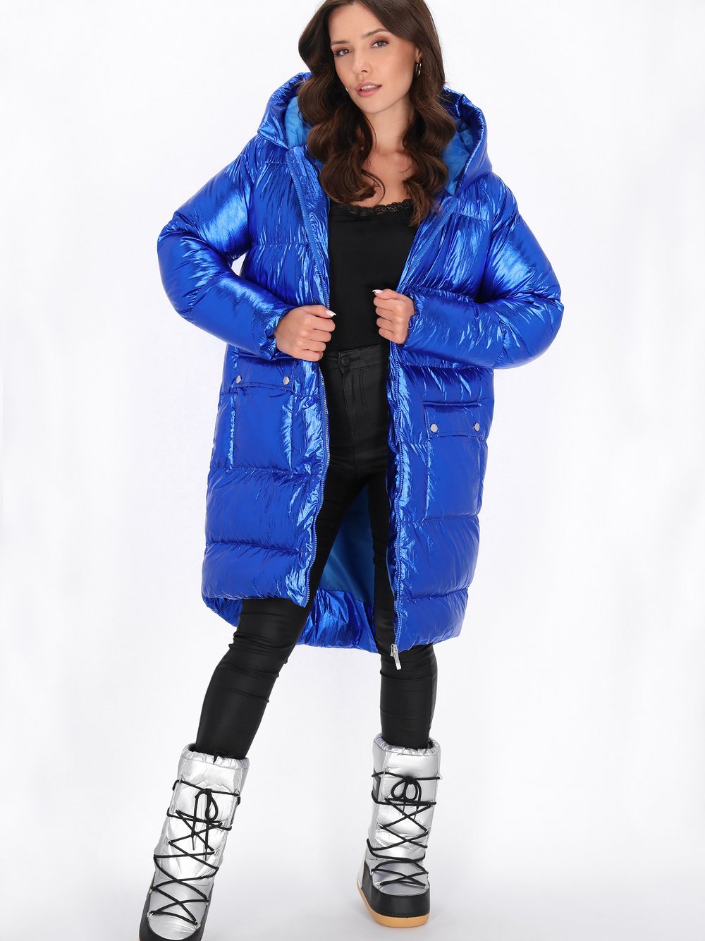 Faina Mantel Damen Polyamid blau, S