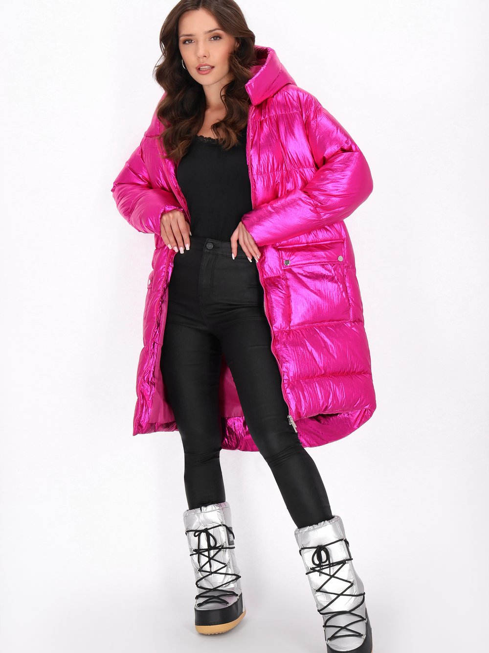 Faina Mantel Damen Polyamid pink, M