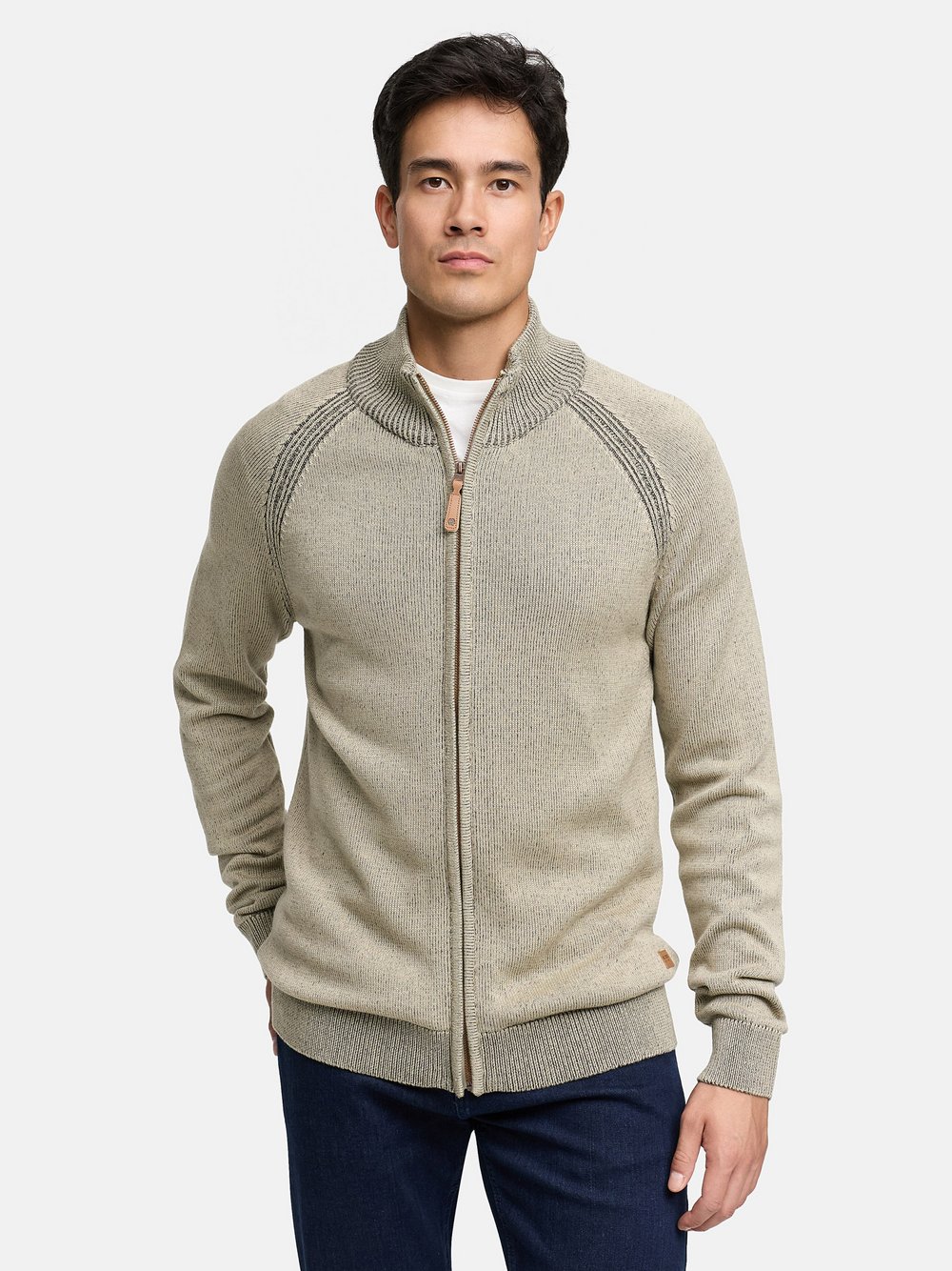 Indicode Strickjacke Herren Baumwolle beige, M