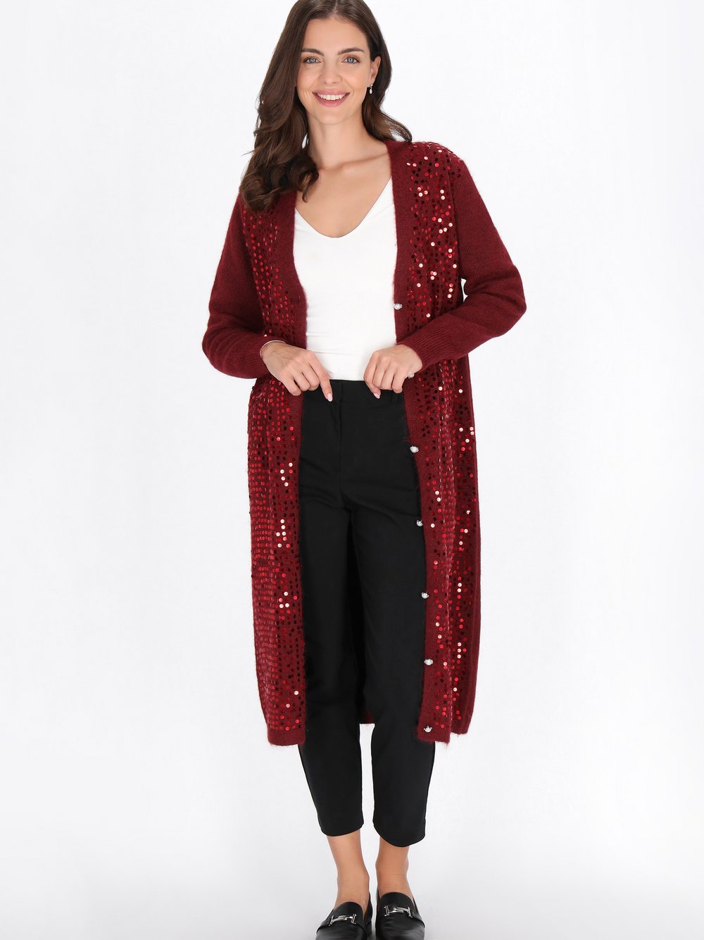 Usha Strickjacke Damen rot, XS/S