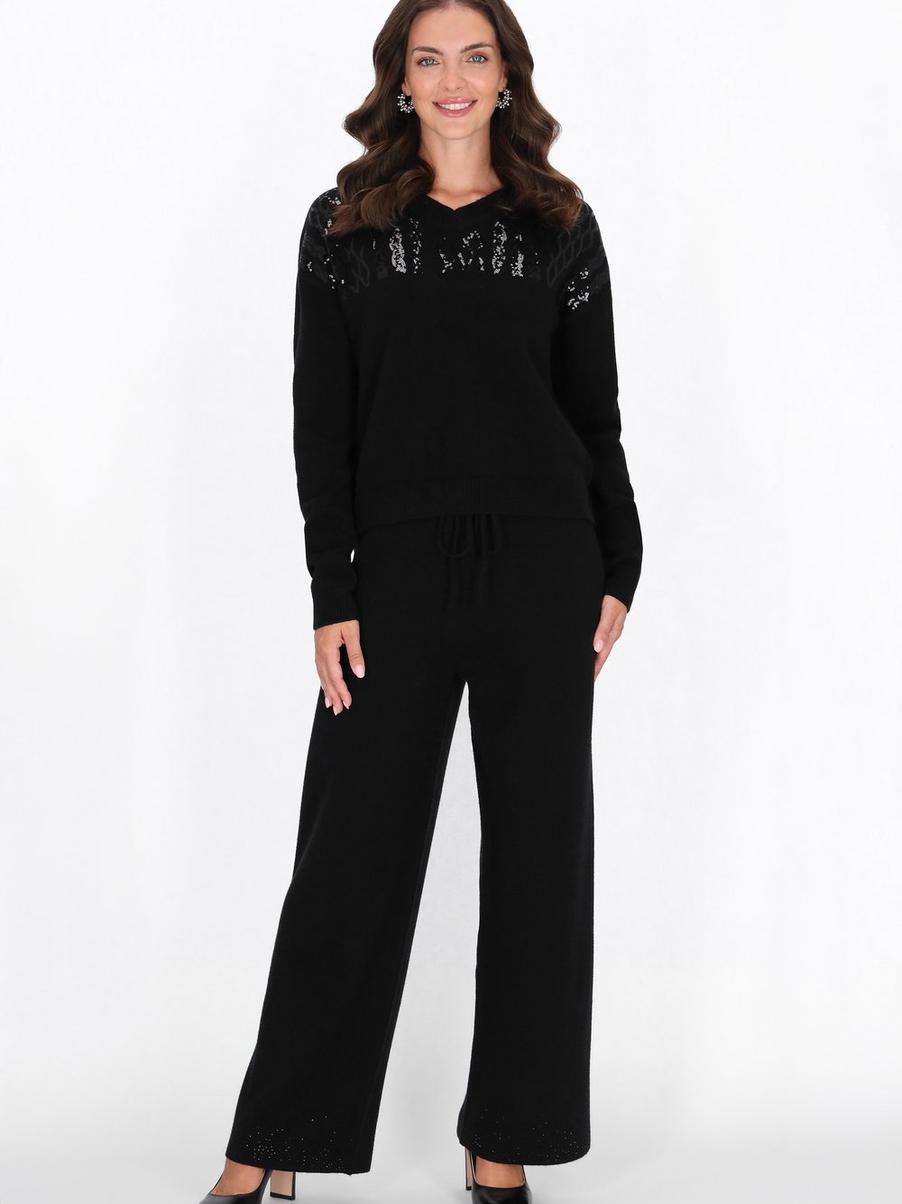 Usha Hose Damen Viskose schwarz, XL/XXL