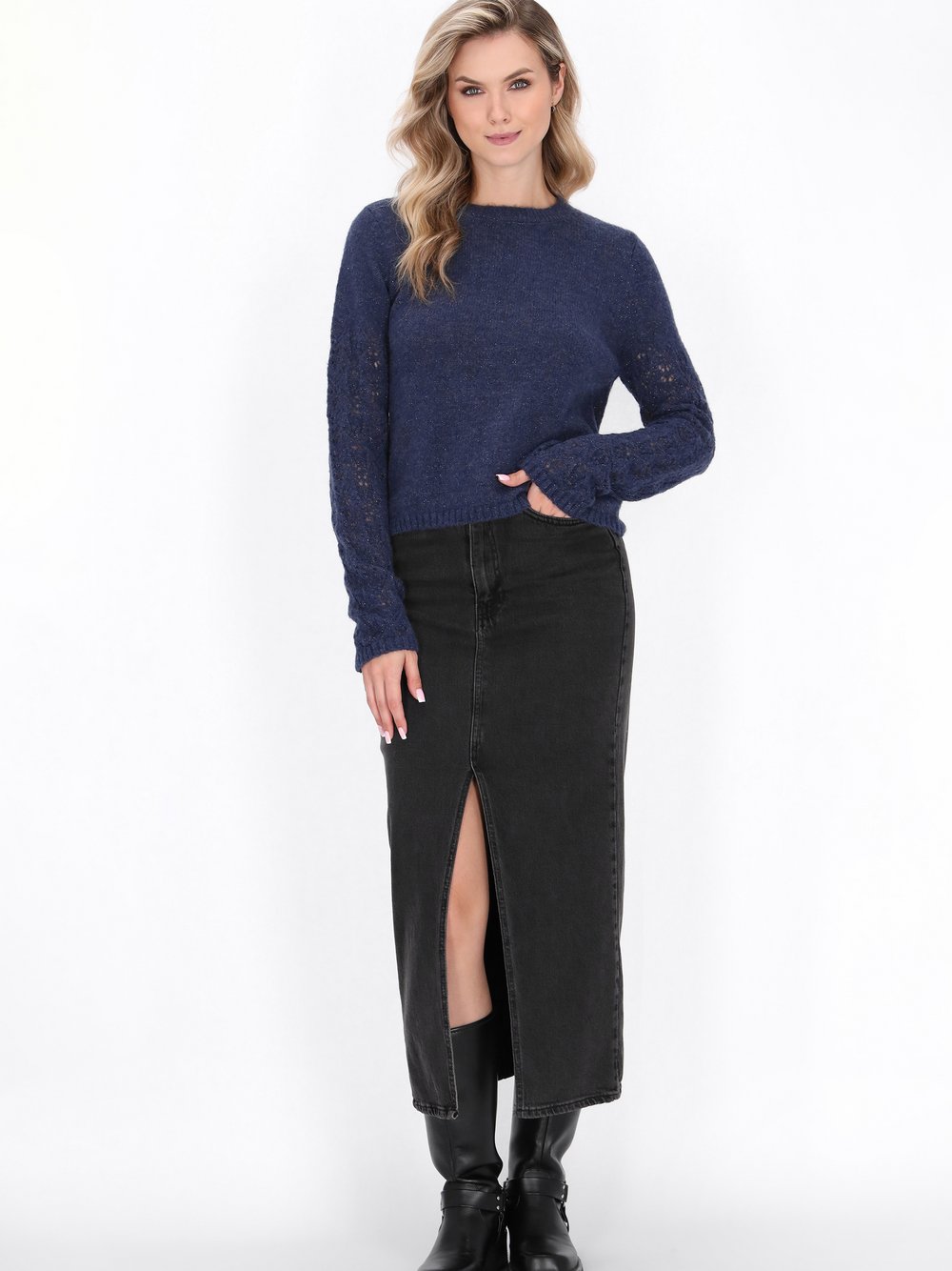 Dreimaster Pullover Damen Polyamid blau, XL/XXL