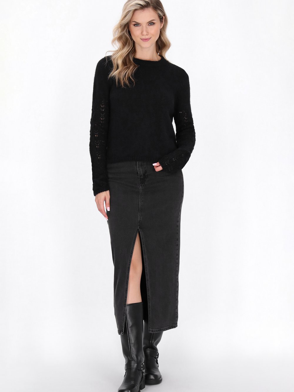 Dreimaster Pullover Damen Polyamid schwarz, XS/S