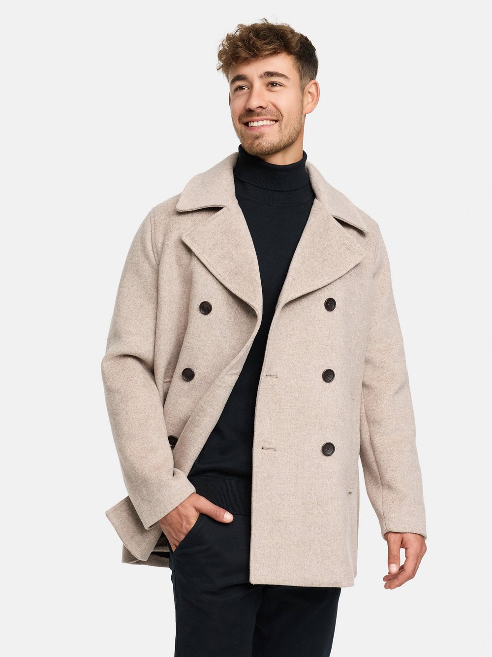 Indicode Mantel Herren beige, M