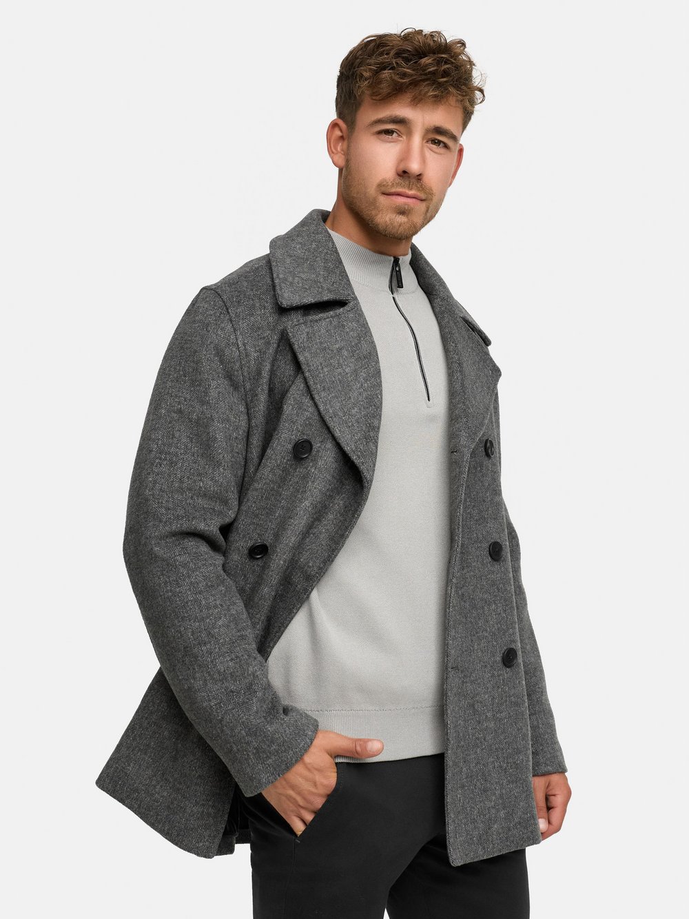 Indicode Mantel Herren grau, XL