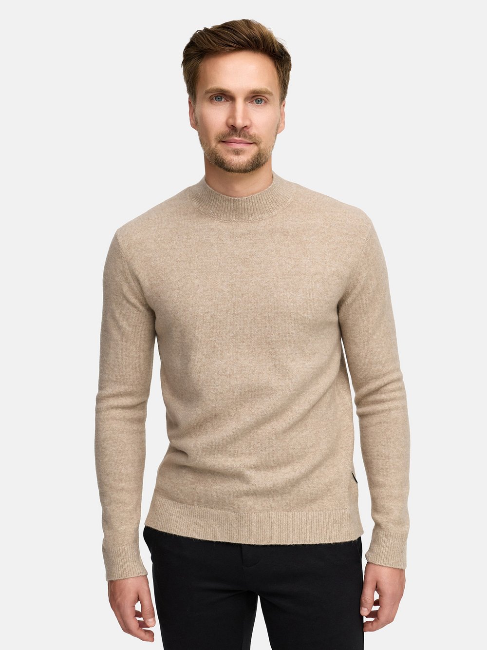 Thumbnail - Jeff Strickpullover Herren Wolle beige, M