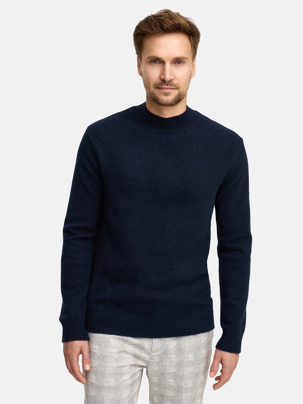 Jeff Strickpullover Herren Wolle blau, M