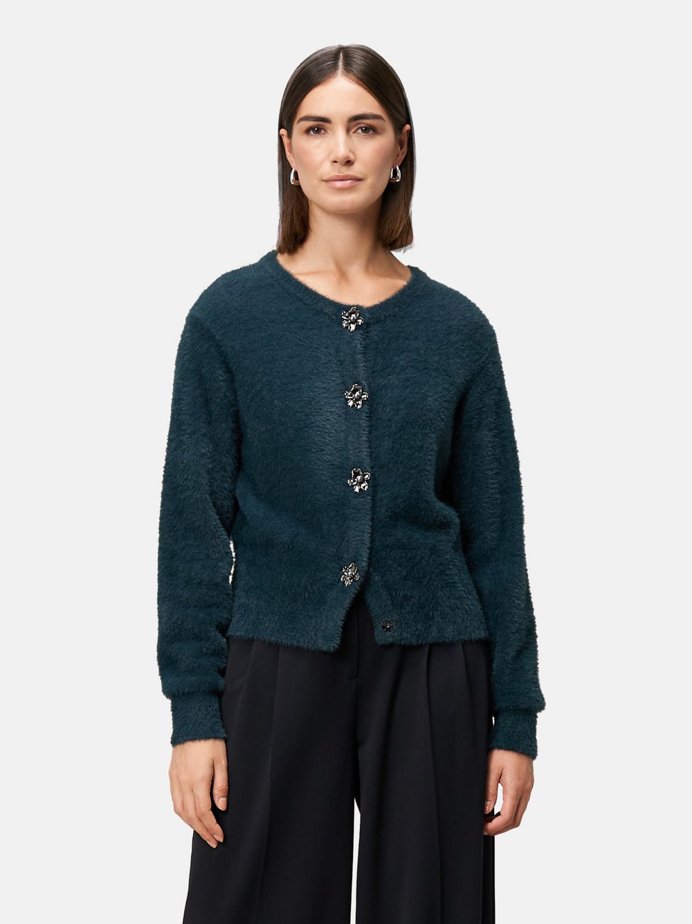 Thumbnail - zero Strickjacke Damen Polyamid blau, 42