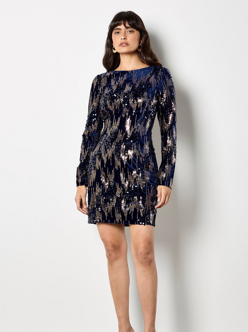 Thumbnail - Apricot Minikleid Damen blau bedruckt, 34